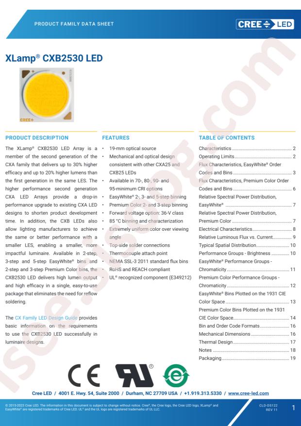 CREE LED CXB2530-0000-000N0UT227G