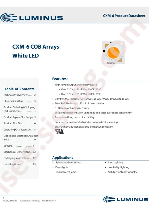 Luminus Devices CXM-6-27-95-9-AA00-F1-3
