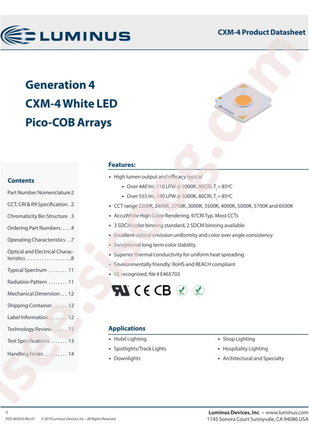 Luminus Devices CXM-4-27-90-36-AC40-F5-3