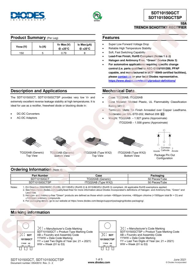 DIODES SDT10150GCTSP