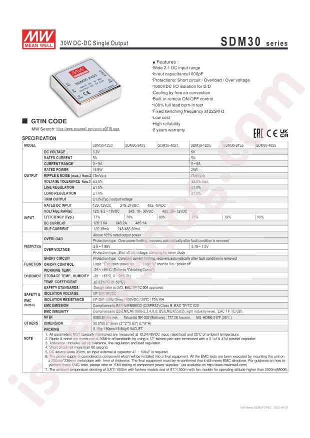 MEAN WELL SDM30-48S05