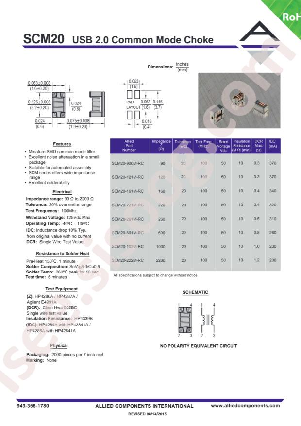 Allied Components International SCM20-102T-RC