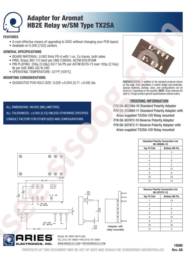 Aries Electronics, Inc. 08-305984-10