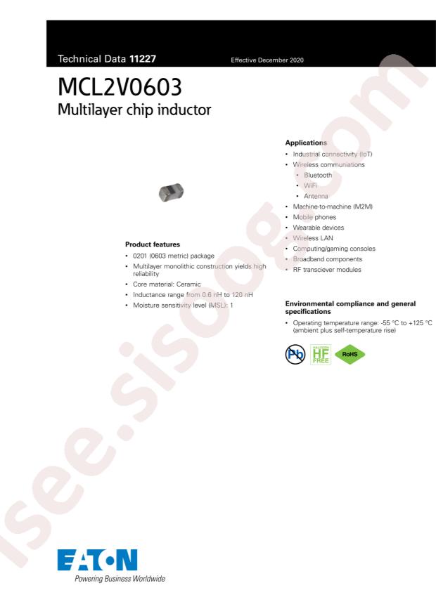 EATON MCL2V0603-3R1-R