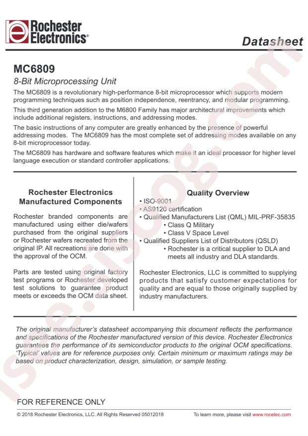 Rochester Electronics MC68B09CP