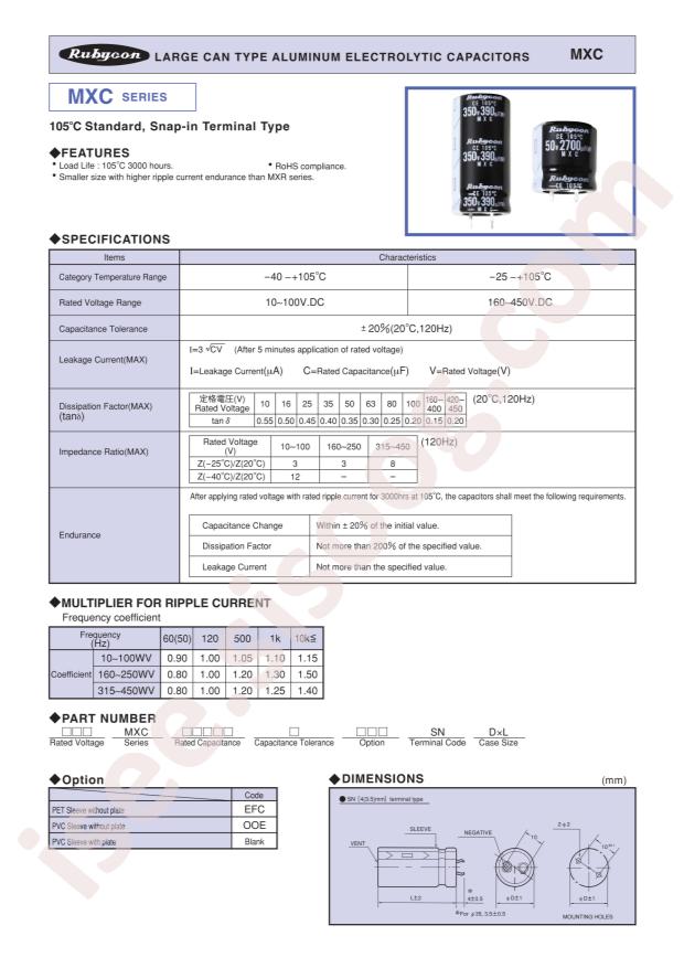 Rubycon 400MXC150MEFC25X30