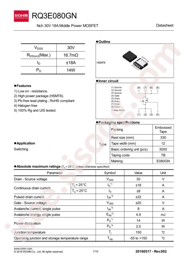 ROHM RQ3E080GNTB