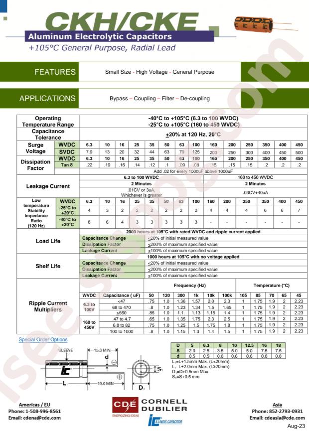 Cornell Dubilier Electronics 228CKE050MQW