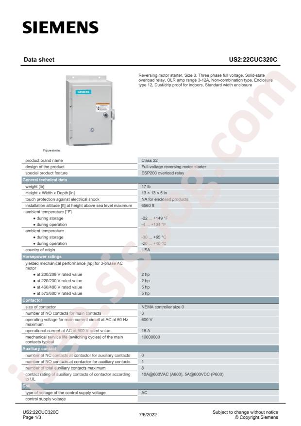 SIEMENS 22CUC320C