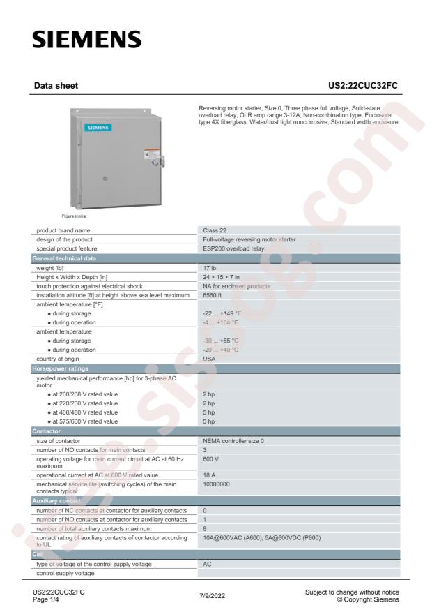 SIEMENS 22CUC32FC