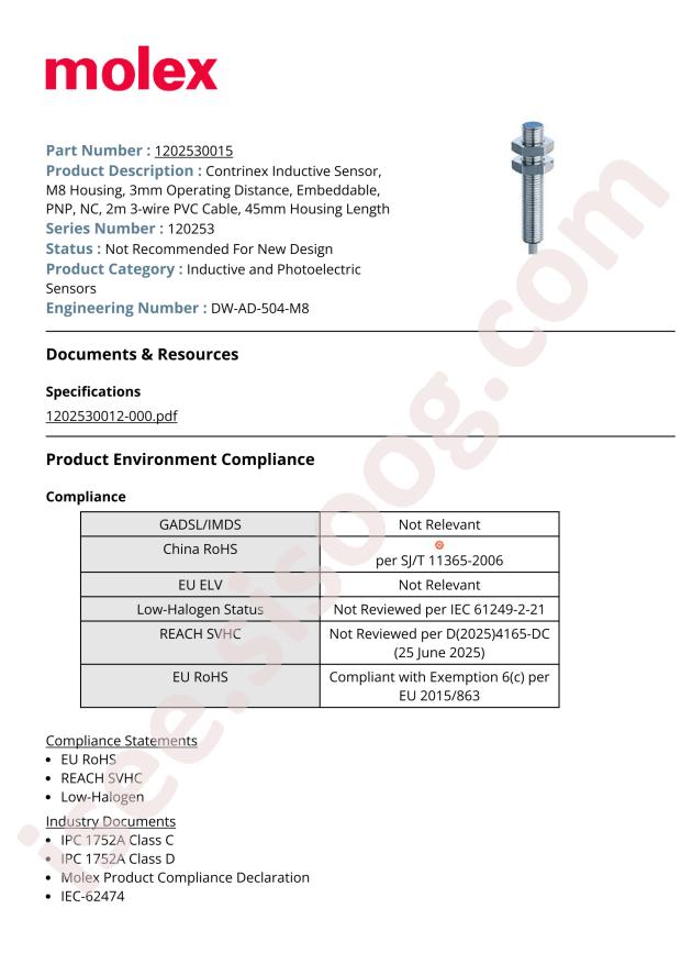 MOLEX 1202530015