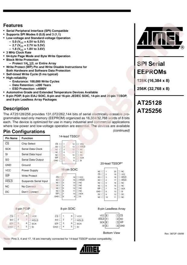 MICROCHIP AT25128-10PC