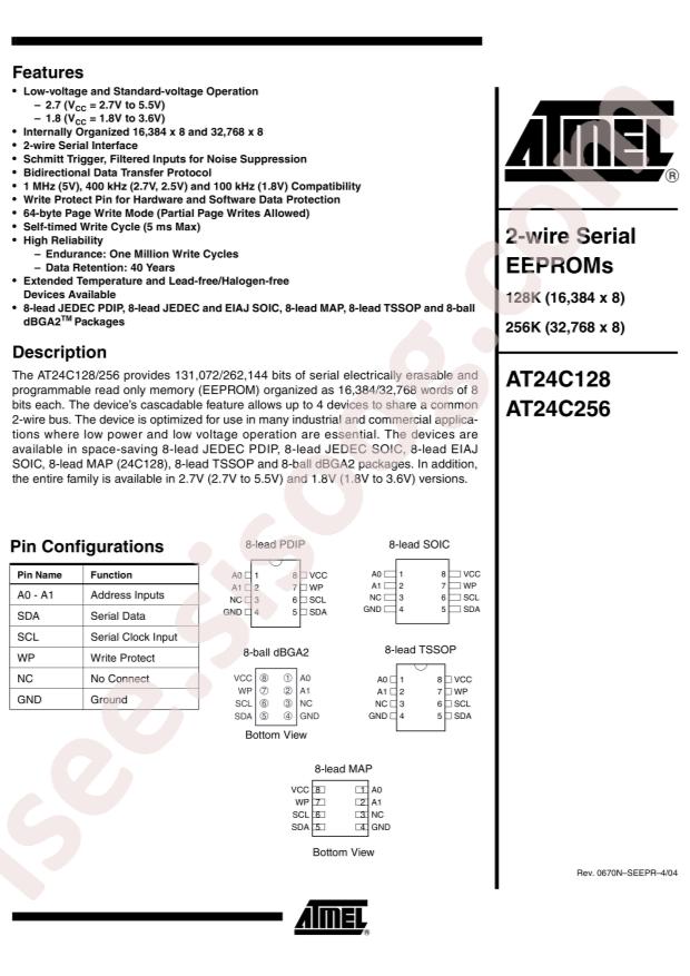 MICROCHIP AT24C256N-10SI-2.7
