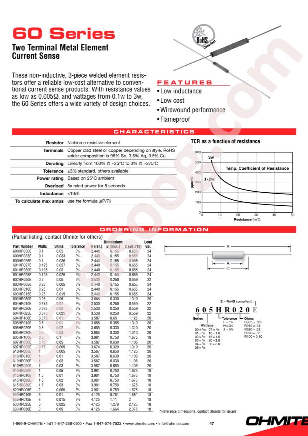 Ohmite 65620-R02E