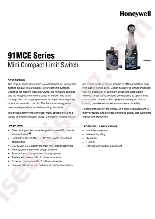 Honeywell 91MCE16-SBQ