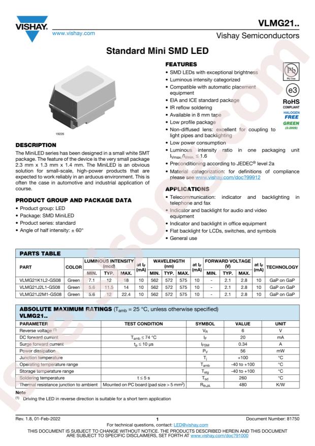 VISHAY VLMG21K1L2-GS08