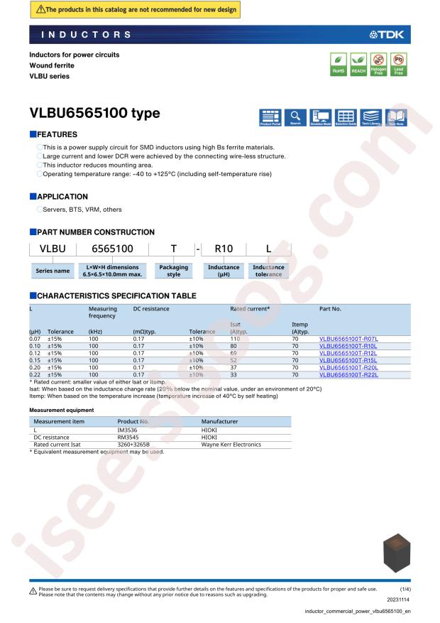 TDK VLBU6565100T-R20L