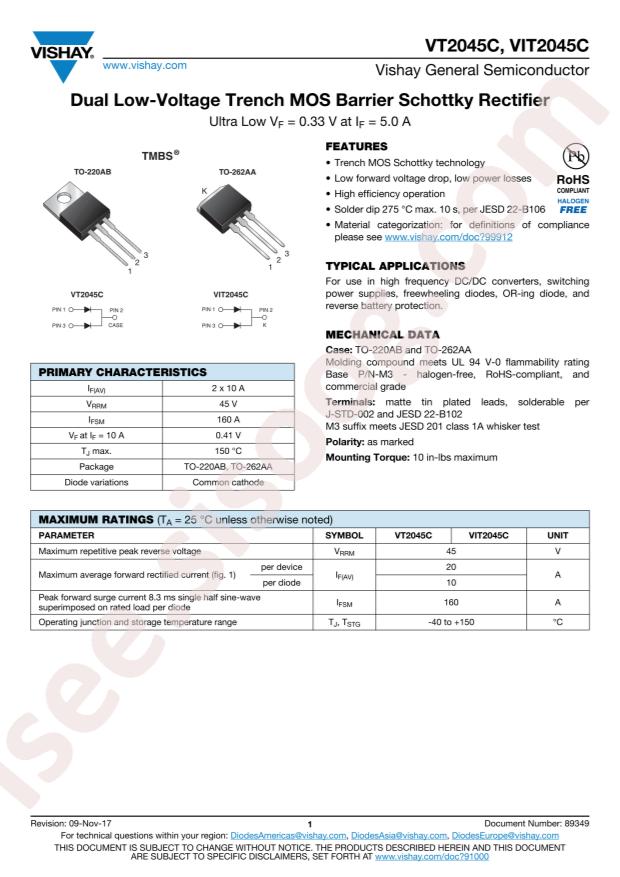 VISHAY VIT2045C-M3/4W
