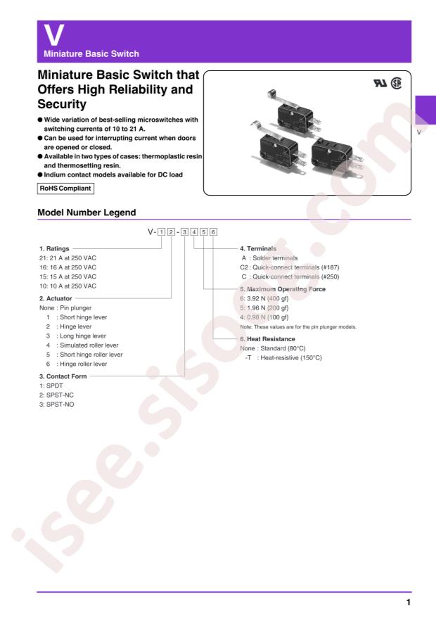 OMRON V-104-1A5