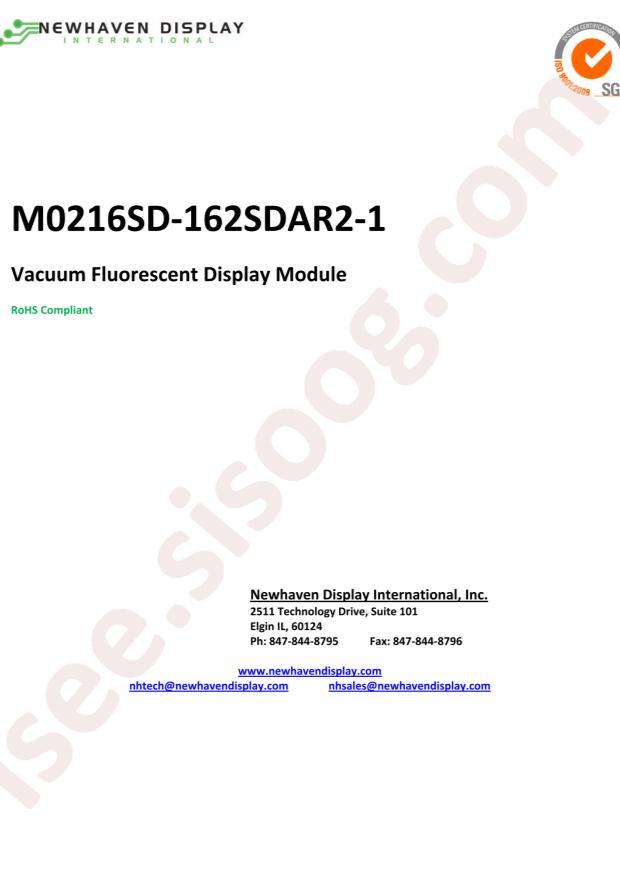 Newhaven Display(Newhaven Display International) M0216SD-162SDAR2-1