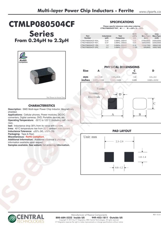 Central CTMLP080504CF-R47M