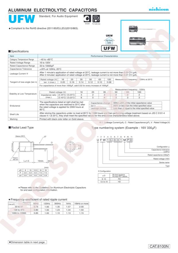 Nichicon UFW1J331MPD