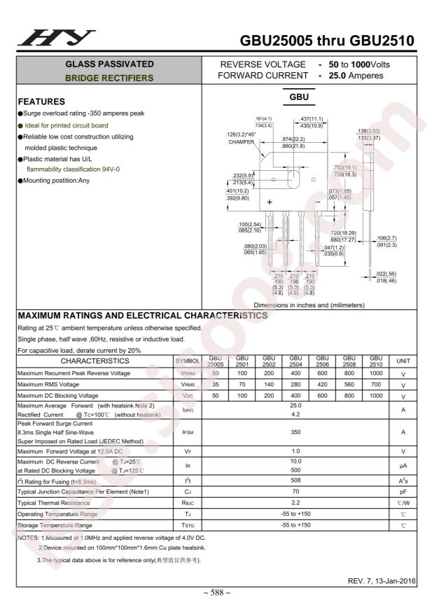 HY Elec GBU2506