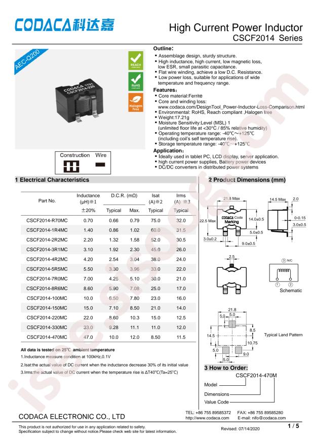 CODACA CSCF2014-100MC