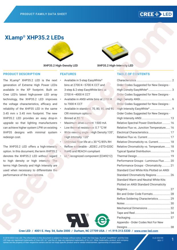 CREE LED XHP35B-H0-0000-0D0HB20E7
