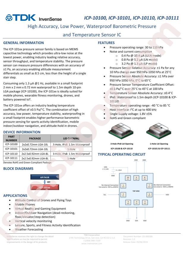 TDK InvenSense ICP-10110