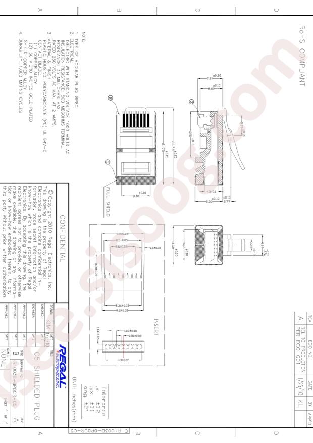 REGAL ELECTRONICS R1003B-8P8CR-C5