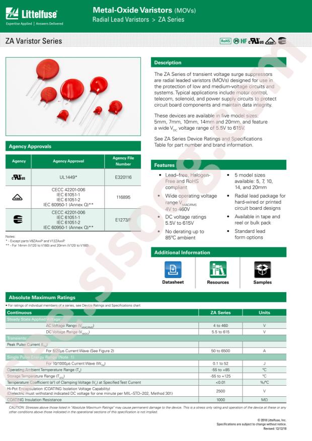 Littelfuse V68ZA20P