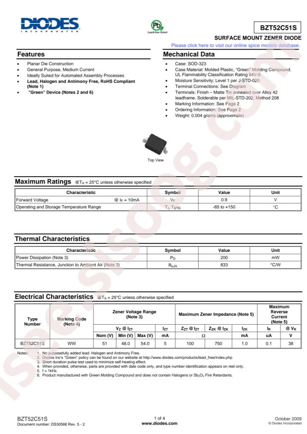 DIODES BZT52C51S-13