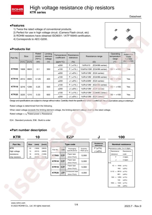 ROHM KTR03EZPF2400