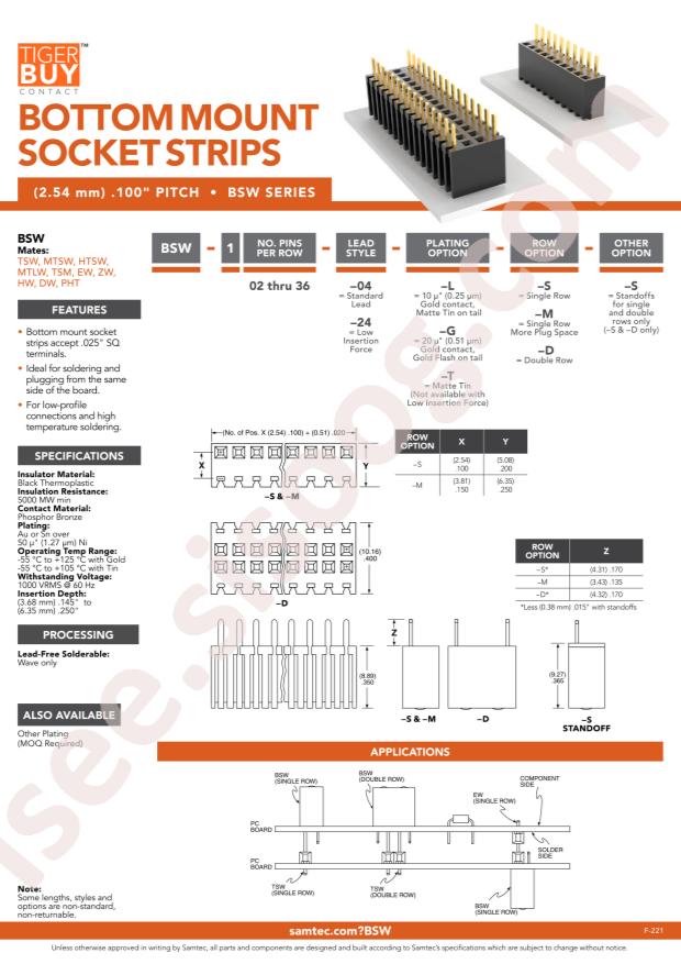 Samtec BSW-126-24-S-D