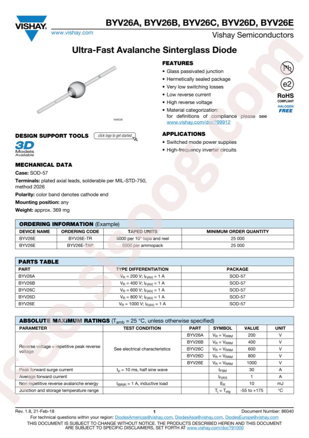 VISHAY BYV26A-TR