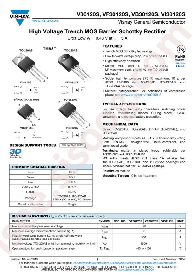 VISHAY V30120S-M3/4W