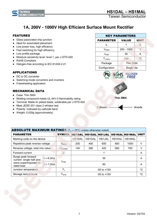 Taiwan Semiconductor HS1JFS