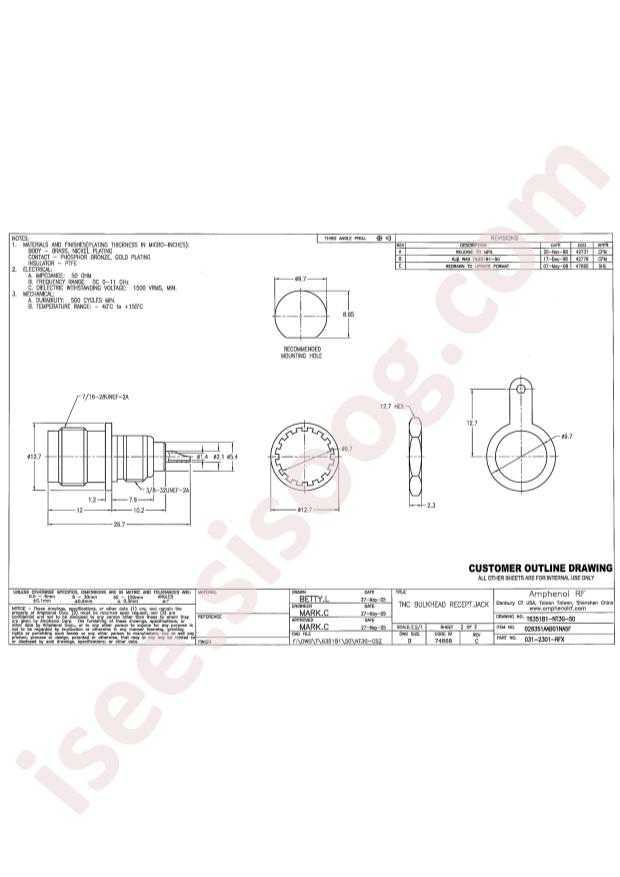Amphenol 031-2301-RFX