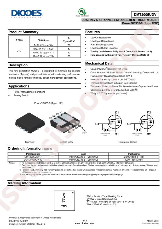 DIODES DMT2005UDV-7