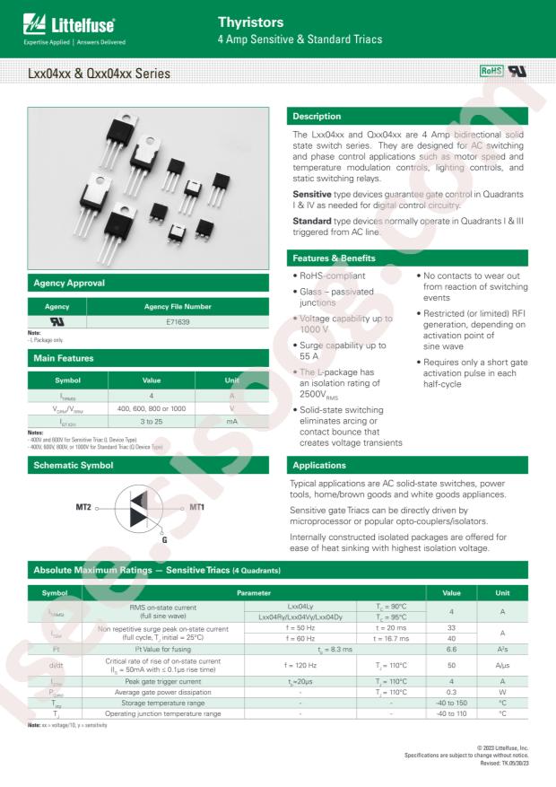 Littelfuse Q4004V4TP