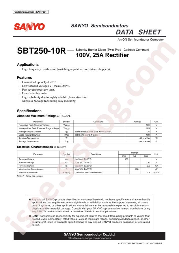 onsemi SBT250-10R