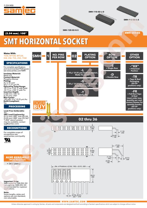 Samtec SMH-105-02-F-D-TR