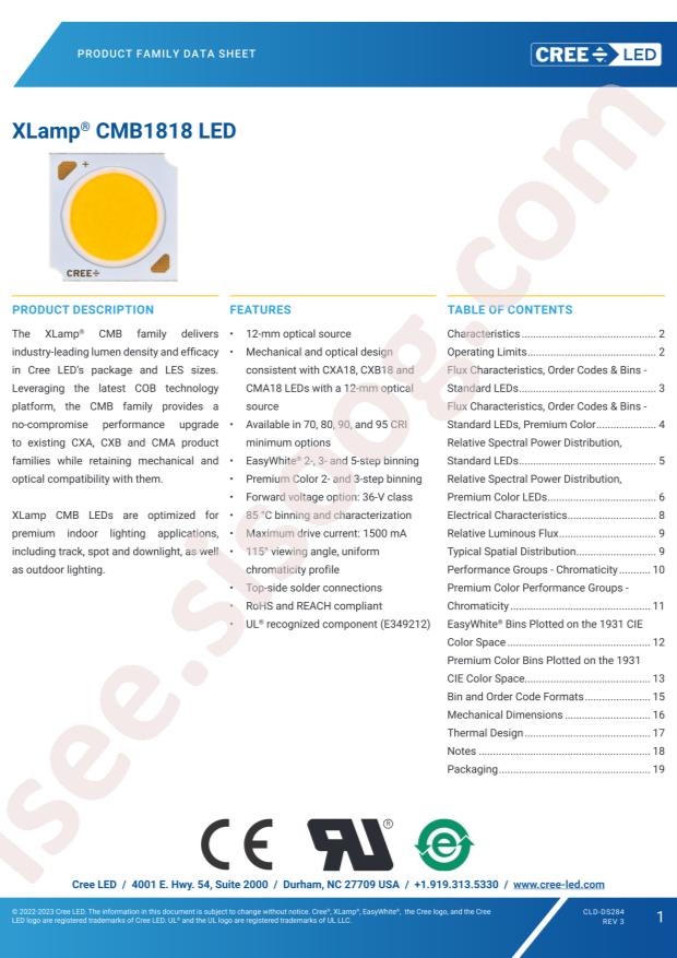 CREE LED CMB1818-R096-000N0U0A40H