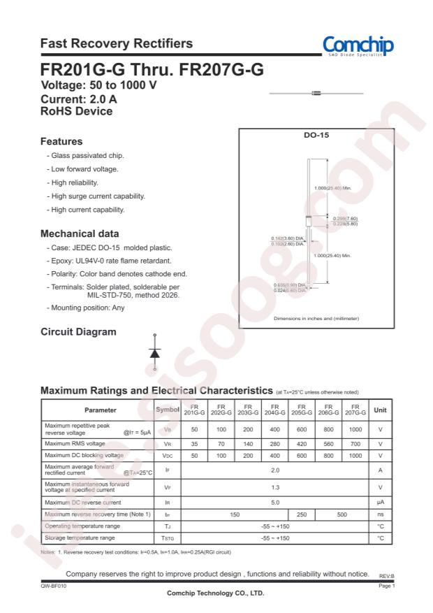 Comchip FR207GA-G