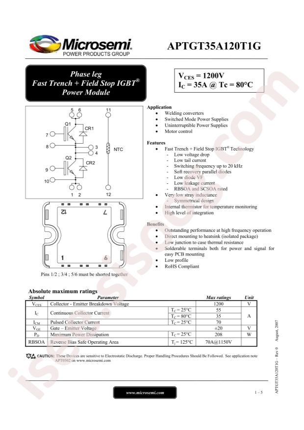 MICROCHIP APTGT35A120T1G