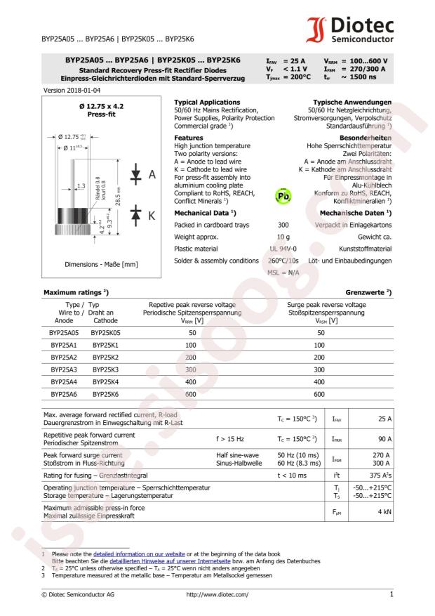 DIOTEC BYP25A4