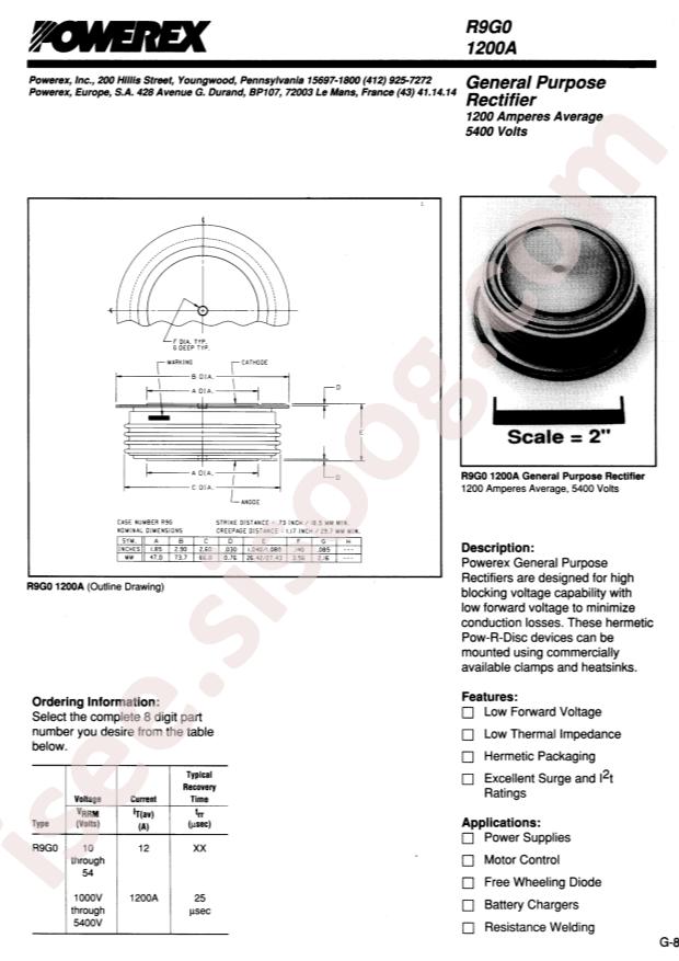 Powerex Inc. R9G01612XX