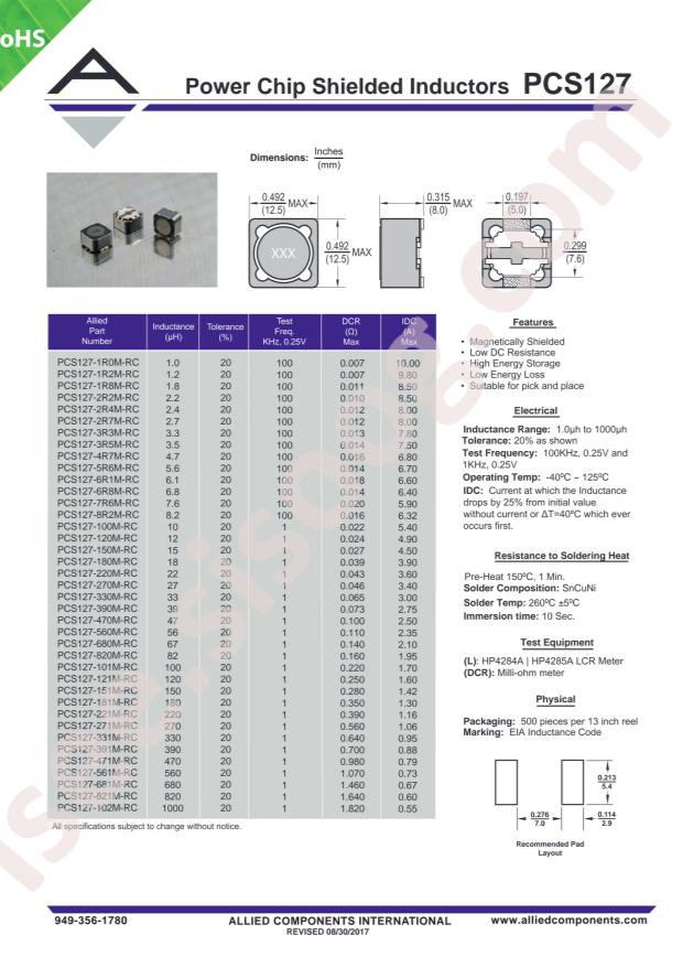 Allied Components International PCS127-101M-RC