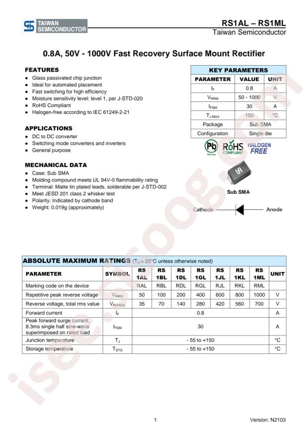 Taiwan Semiconductor RS1AL RVG